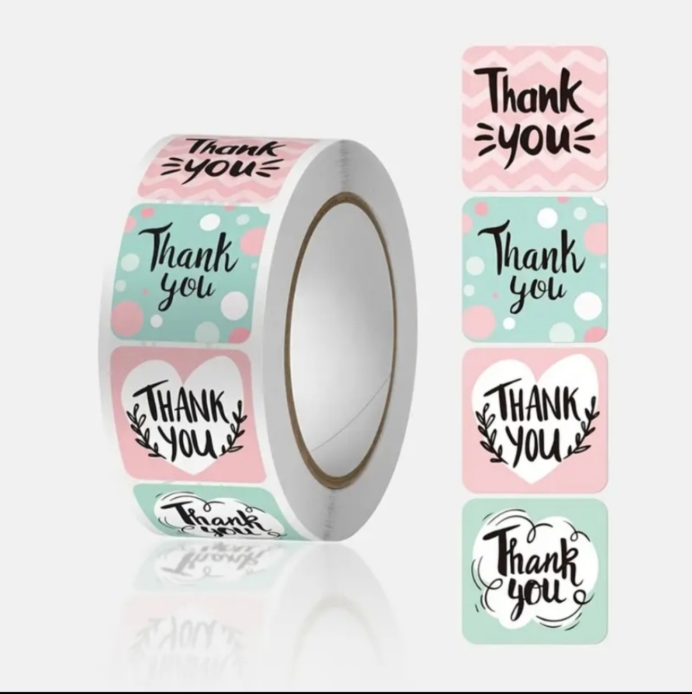 100 thank you stickers